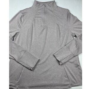 PBX Pro Womens XL Quarter Zip Pullover Thumbhole Long Sleeve Heathered Mauve